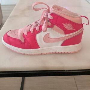 Youth Size 1.5 Y- Hot Pink Air Jordan Mids